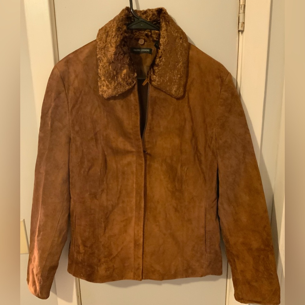 Valerie Stevens Genuine Suede Leather Jacket Size Large